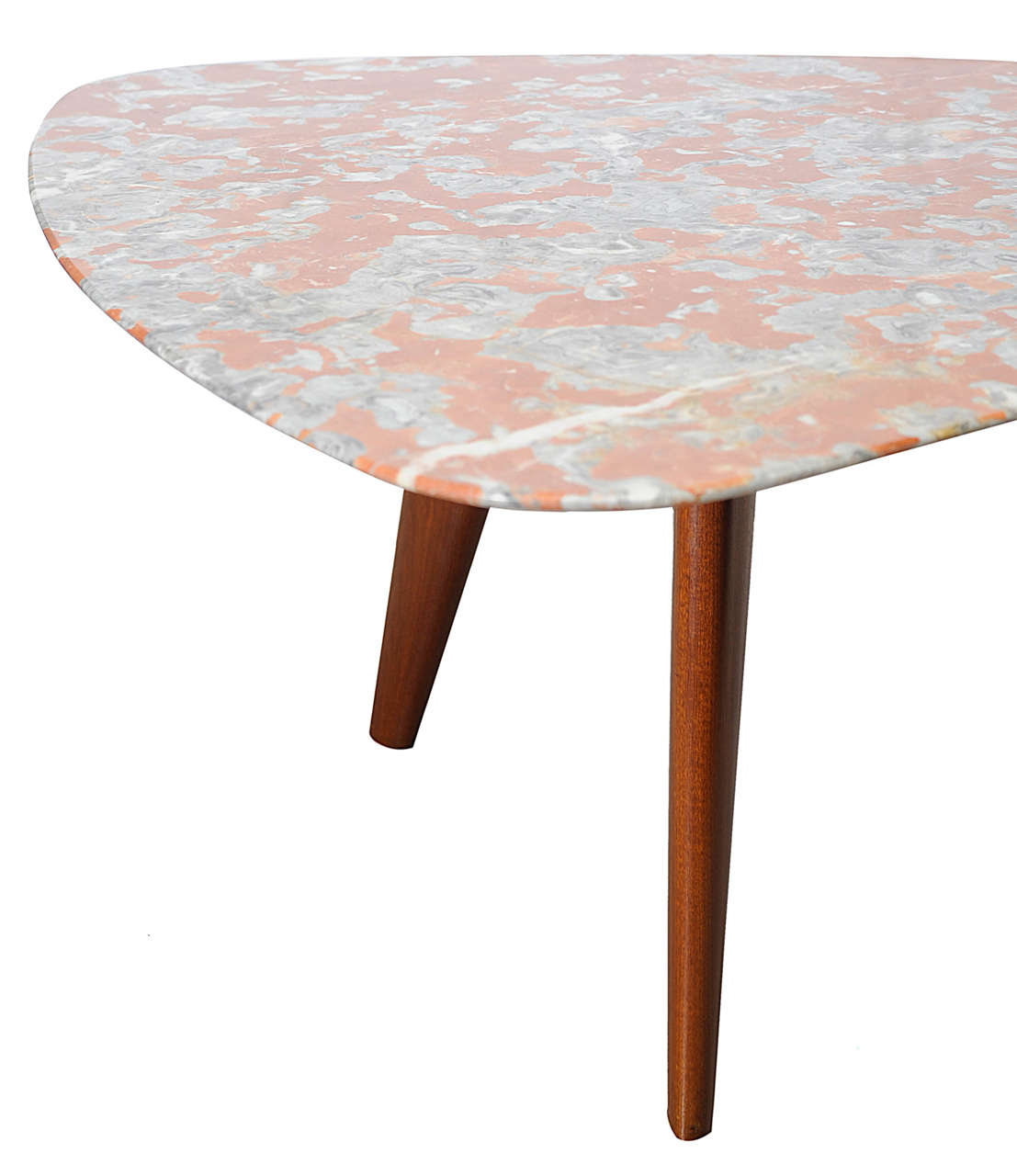 Italian 1950s Osvaldo Borsani Marble and Wood Coffee Table For Sale